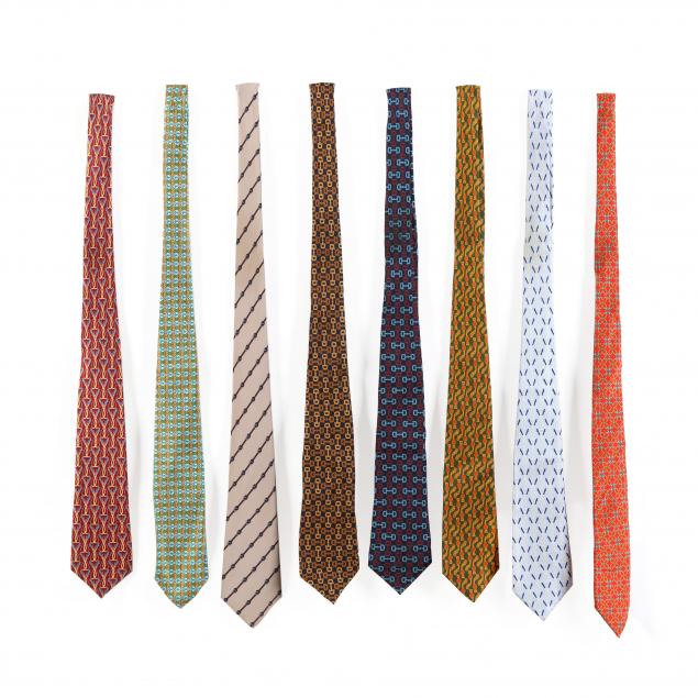 SELECTION OF EIGHT SILK TIES GUCCI 2ef196