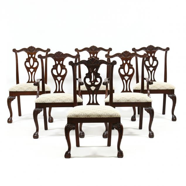 SET OF SIX CHIPPENDALE STYLE MAHOGANY 2ef1a3