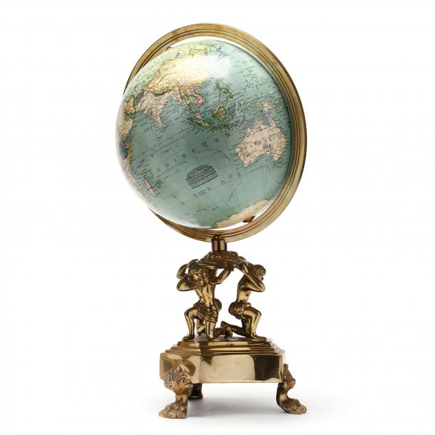 A GERMAN 10 INCH TERRESTRIAL GLOBE ON