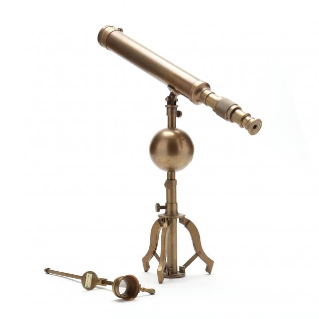 BRASS TABLETOP TELESCOPE AND OPTOMETER