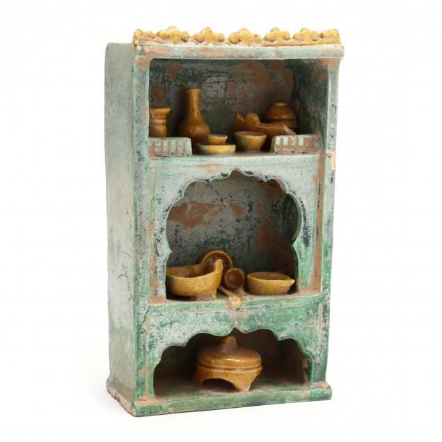 A CHINESE GLAZED POTTERY CUPBOARD 2ef2cc