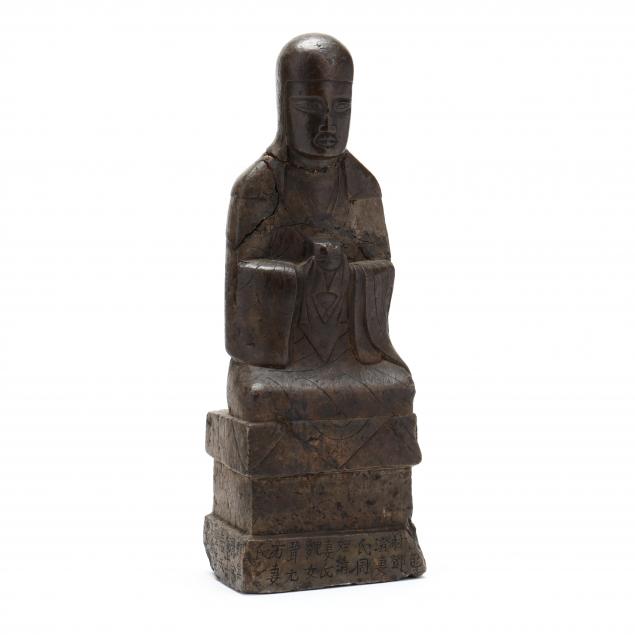 A CHINESE SOAPSTONE BUDDHA SCULPTURE