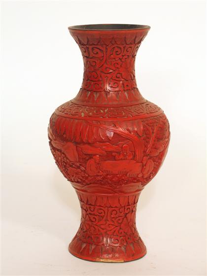 Chinese cinnabar lacquer vase  4b1e4