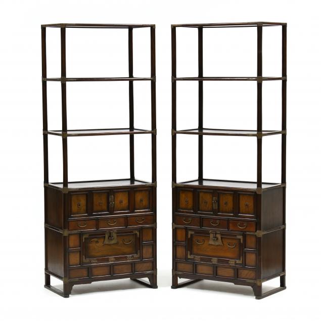 A PAIR OF CHINESE DISPLAY CABINETS