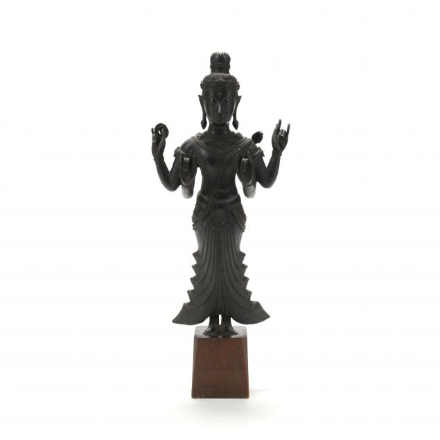 A BRONZE SCULPTURE OF VISHNU Probably