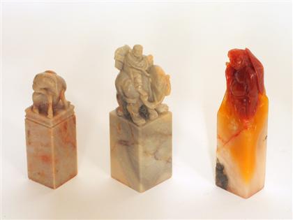 Three Chinese stone seals 19th 4b1f1