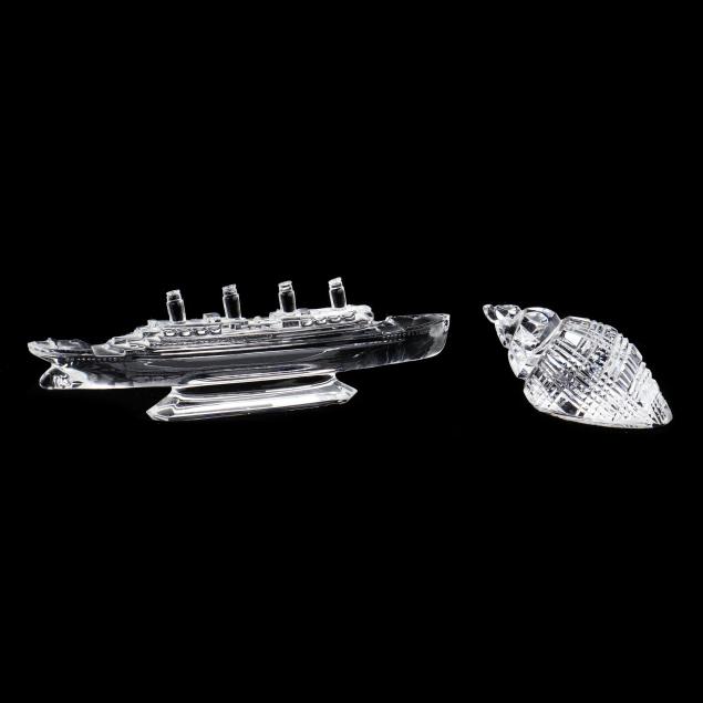 WATERFORD CRYSTAL TITANIC AND SEASHELL 2ef37a