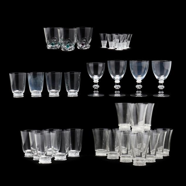(36) ASSORTED LALIQUE CRYSTAL GLASSES