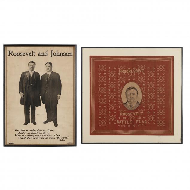 TWO FRAMED ITEMS FROM ROOSEVELT'S
