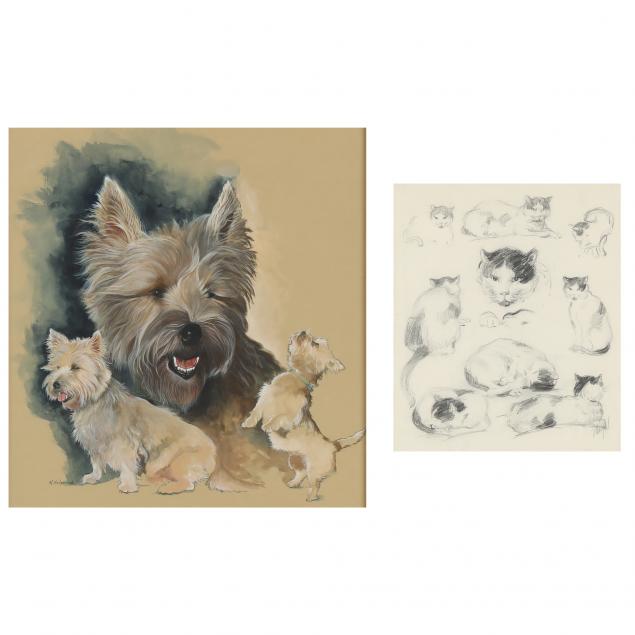 TWO PET PORTRAITS Late 20th/21st