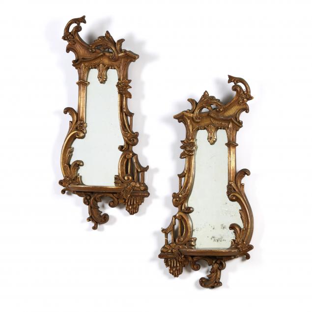 PAIR OF ROCOCO STYLE GILT MIRRORS