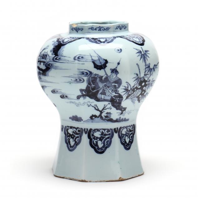 DUTCH DELFT BLUE AND WHITE BALUSTER