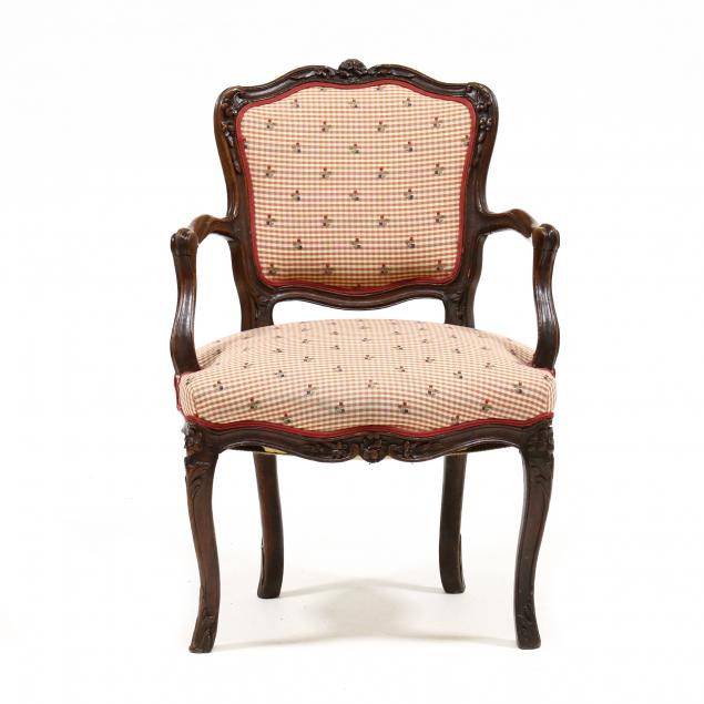 LOUIS XV CARVED FRUITWOOD FAUTEUIL 2ef44a