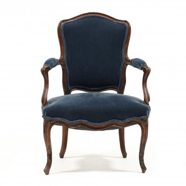 LOUIS XV CARVED FRUIT WOOD FAUTEUIL 2ef449