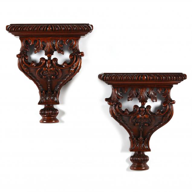 PAIR OF LOUIS XV STYLE CARVED MAHOGANY 2ef46c