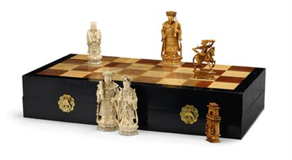 Monumental Chinese elephant ivory chess