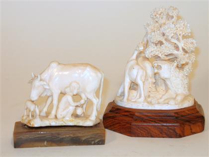 Two Indian elephant ivory models