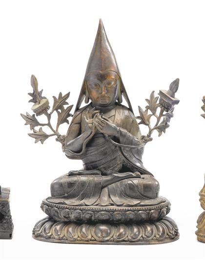 Tibetan copper Lama figure    19th