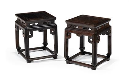 Good pair of Chinese jichimu stools 4b268