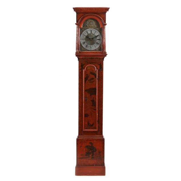 GEORGE III LACQUERED TALL CASE