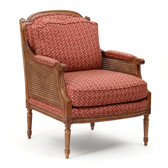 LOUIS XVI STYLE CANE AND UPHOLSTERED 2ef8c0