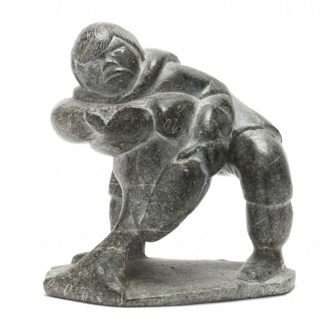 INUIT CARVED STONE SCULPTURE OF FIGURE