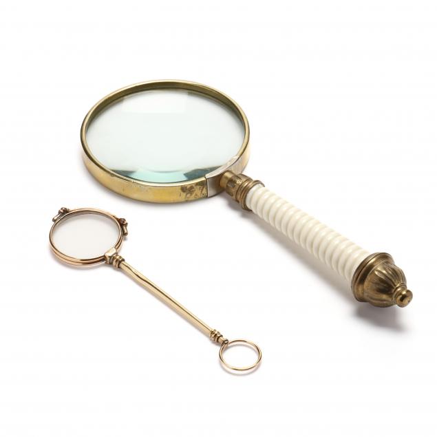 TWO GILT FRAMED MAGNIFICATION INSTRUMENTS