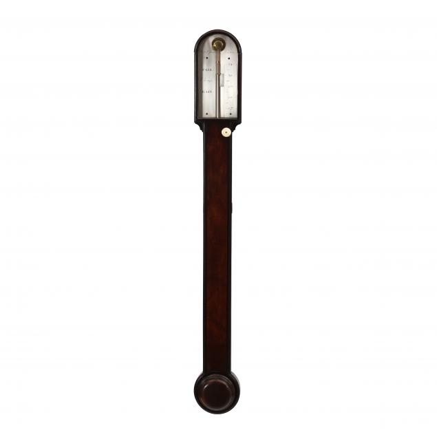 A GEORGE III MAHOGANY STICK BAROMETER  2ef8e8