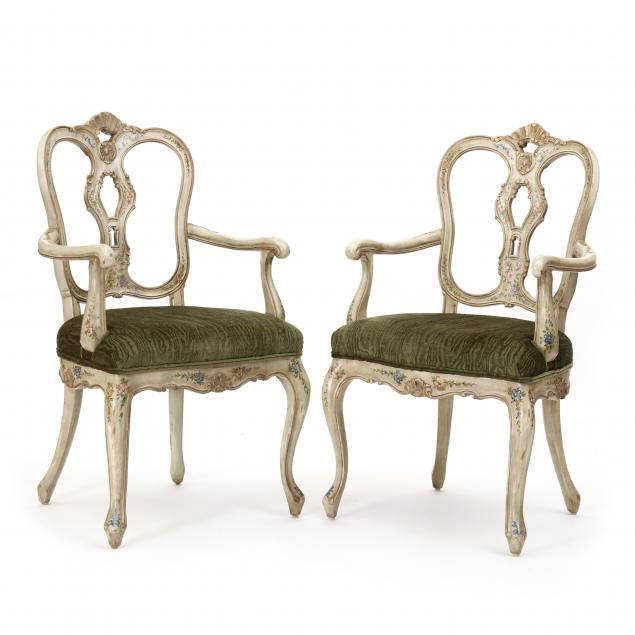 PAIR OF ITALIAN ROCOCO STYLE PAINTED 2ef934