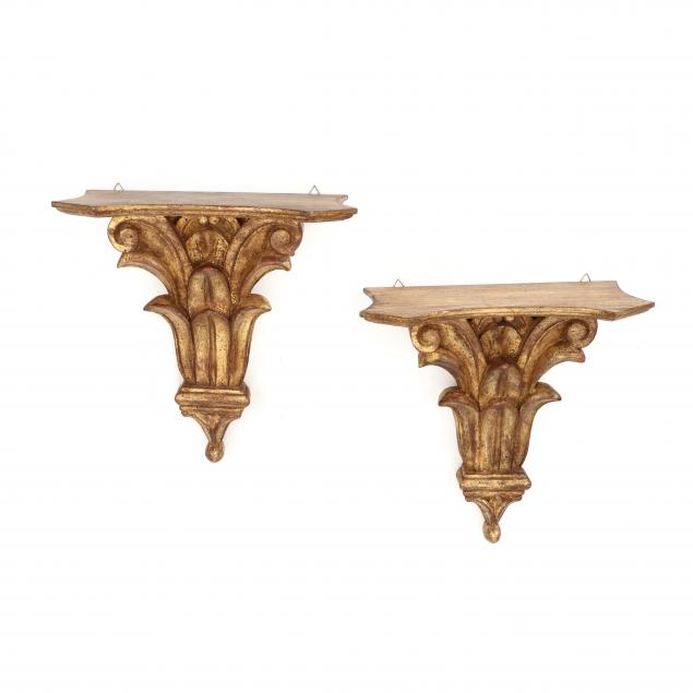 PAIR OF ITALIAN GILT WALL BRACKETS 2ef959