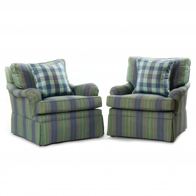 LESTER FURNITURE CO., PAIR OF UPHOLSTERED