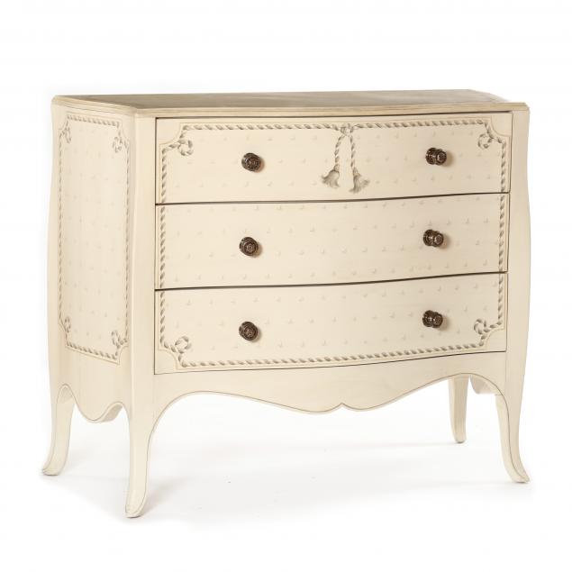 CONTEMPORARY PAINTED BOMBE COMMODE 2ef9f8