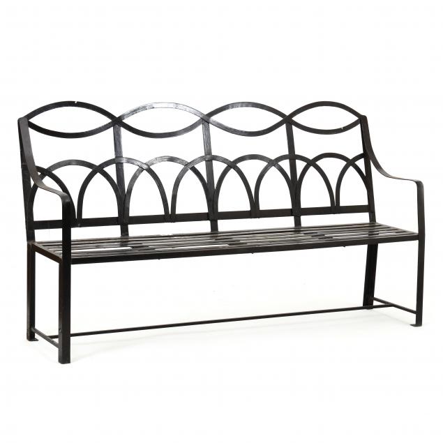 REGENCY STYLE IRON BENCH Late 20th 2ef9f2