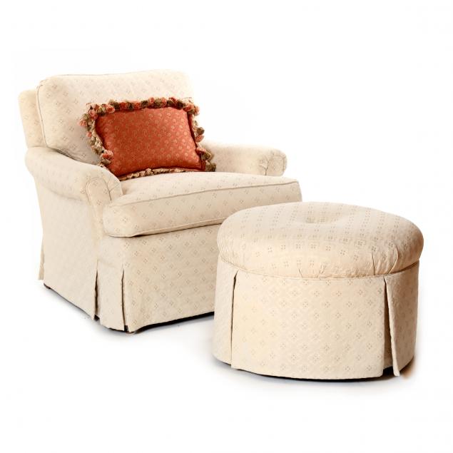 UPHOLSTERED CLUB CHAIR AND OTTOMAN 2efa0d