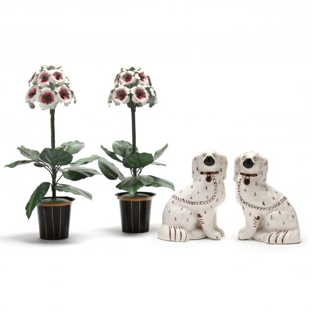 PAIR OF STAFFORDSHIRE DOGS AND 2efa40