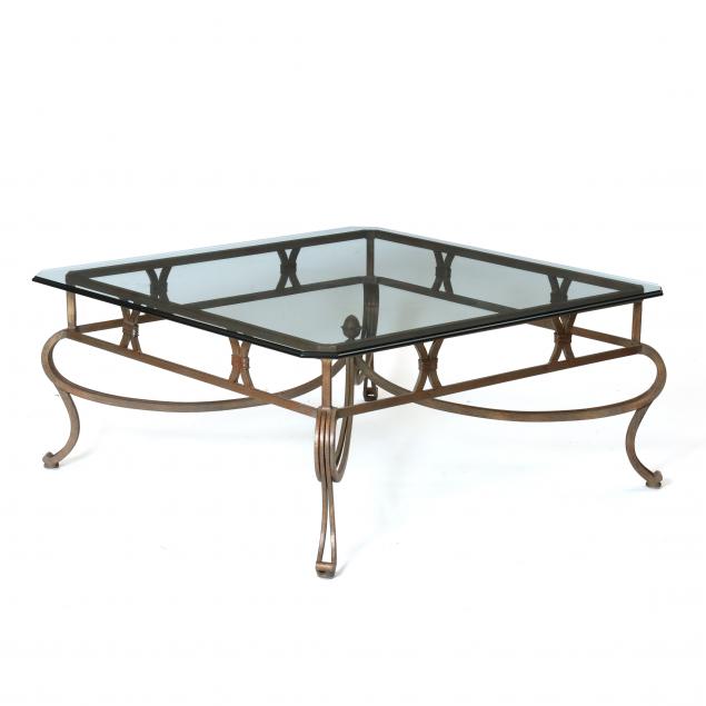 CONTEMPORARY GILDED IRON COFFEE TABLE