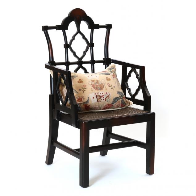 CHINESE CHIPPENDALE STYLE ARM CHAIR