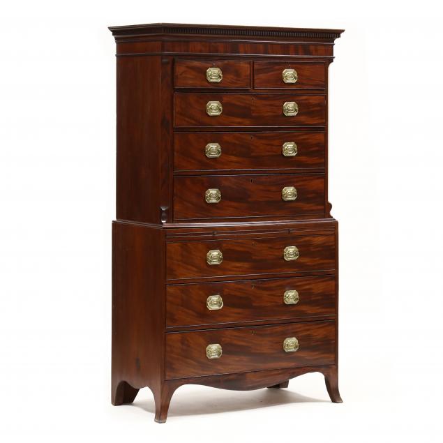 GEORGE III MAHOGANY CHEST ON CHEST 2efab6
