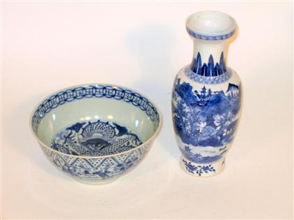 Chinese blue and white vase and 4b2ba