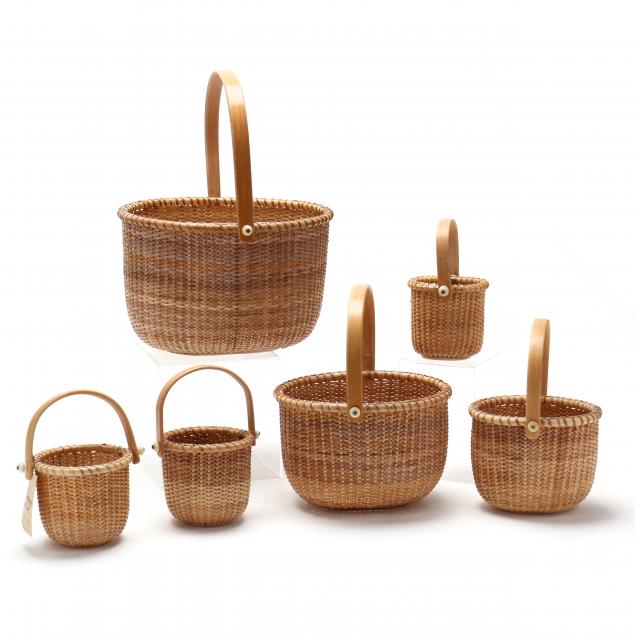 A COLLECTION OF SIX NANTUCKET BASKETS