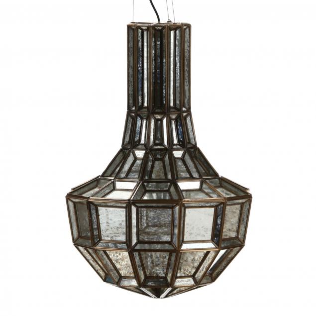 A LARGE CONTEMPORARY MIRRORED PENDANT