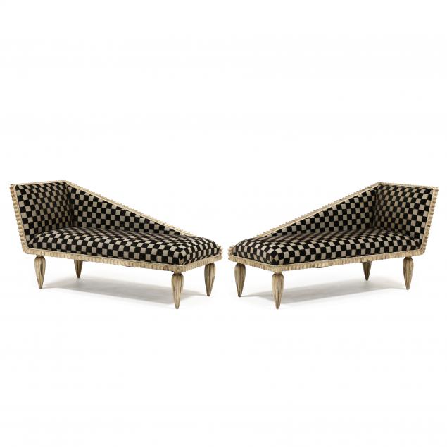 PAIR OF POST MODERN CHAISE LOUNGES 2efb8e