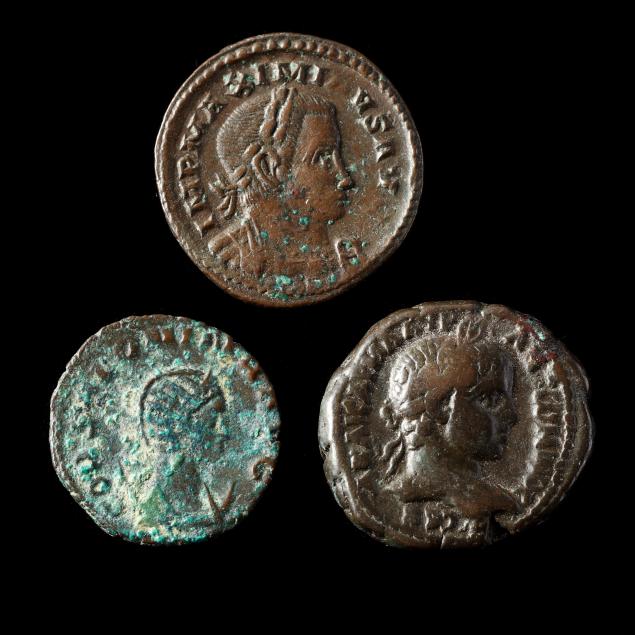 THREE ROMAN COINS OF THE 3RD AND