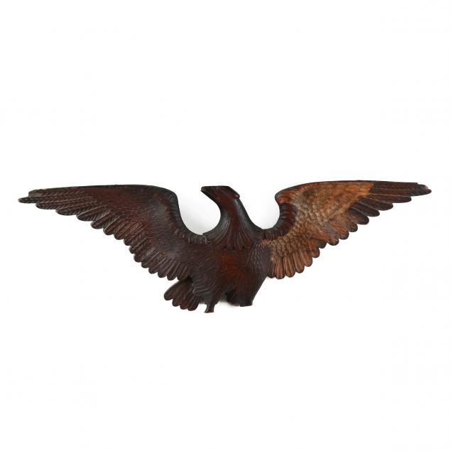 LARGE CARVED WOOD AMERICAN EAGLE