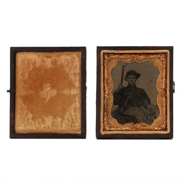 CASED NINTH-PLATE TINTYPE OF AN