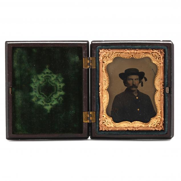 CASED NINTH-PLATE TINTYPE SHOWING A