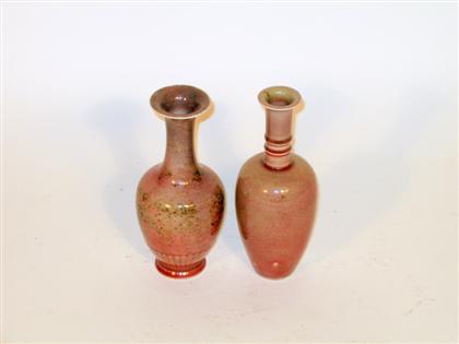 Two Chinese peach bloom vases  4b2cf