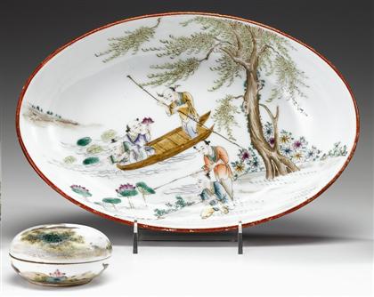 Unusual Chinese famille rose tray 4b2d7