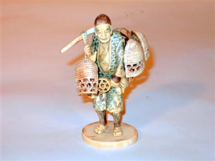 Japanese carved ivory figure of