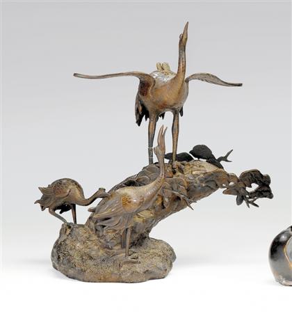 Japanese bronze egret koro grouping